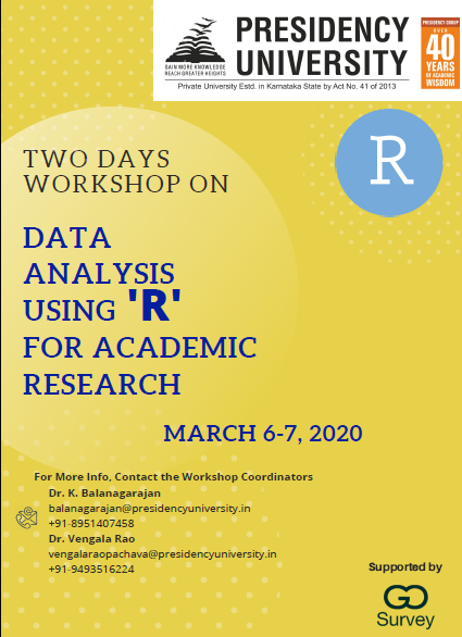 Two Days Workshop on Data Analysis Using R for Academic Research 2020